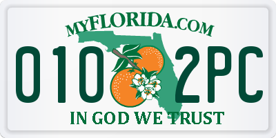 FL license plate 0102PC