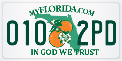 FL license plate 0102PD