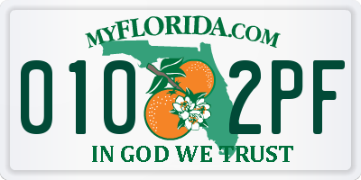 FL license plate 0102PF