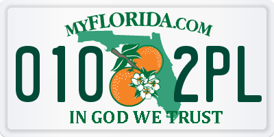 FL license plate 0102PL