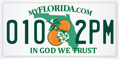 FL license plate 0102PM