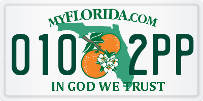 FL license plate 0102PP