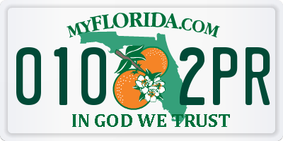 FL license plate 0102PR
