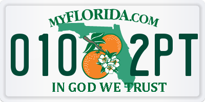 FL license plate 0102PT