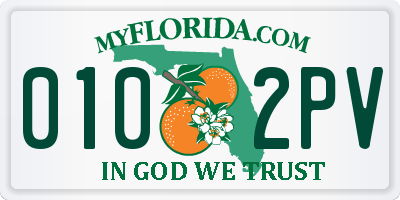FL license plate 0102PV