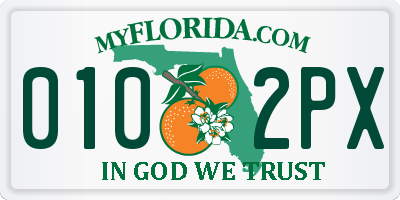 FL license plate 0102PX