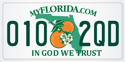 FL license plate 0102QD