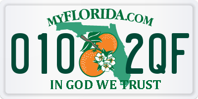 FL license plate 0102QF