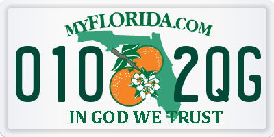 FL license plate 0102QG
