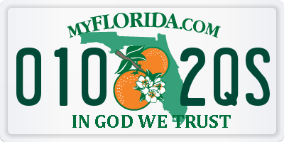 FL license plate 0102QS