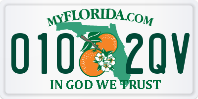 FL license plate 0102QV
