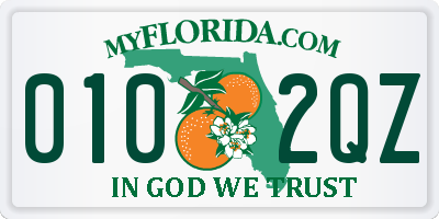 FL license plate 0102QZ