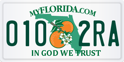FL license plate 0102RA