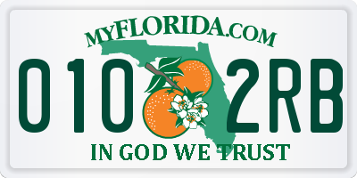 FL license plate 0102RB