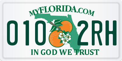 FL license plate 0102RH
