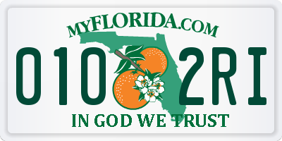FL license plate 0102RI