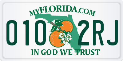 FL license plate 0102RJ