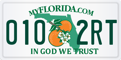 FL license plate 0102RT
