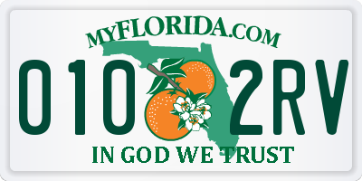 FL license plate 0102RV