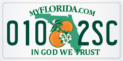 FL license plate 0102SC
