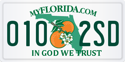 FL license plate 0102SD
