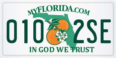 FL license plate 0102SE