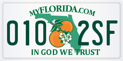 FL license plate 0102SF