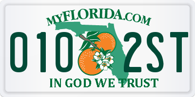 FL license plate 0102ST