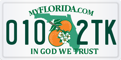 FL license plate 0102TK