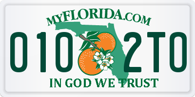 FL license plate 0102TO