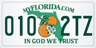 FL license plate 0102TZ