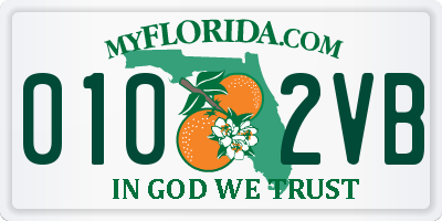 FL license plate 0102VB