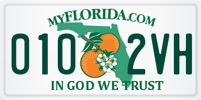 FL license plate 0102VH