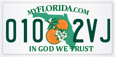 FL license plate 0102VJ