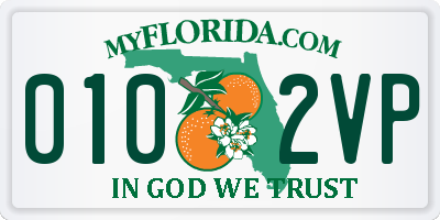 FL license plate 0102VP