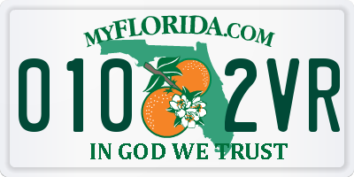 FL license plate 0102VR
