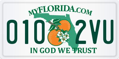 FL license plate 0102VU