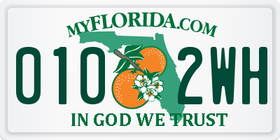 FL license plate 0102WH