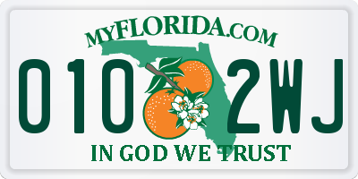 FL license plate 0102WJ