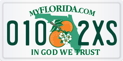 FL license plate 0102XS