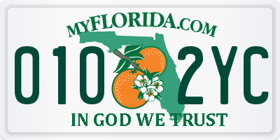FL license plate 0102YC