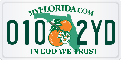 FL license plate 0102YD