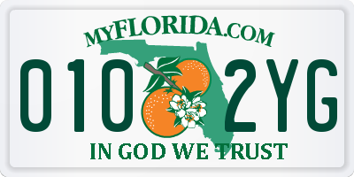 FL license plate 0102YG