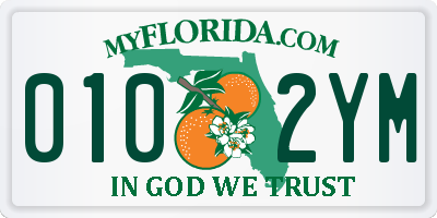 FL license plate 0102YM