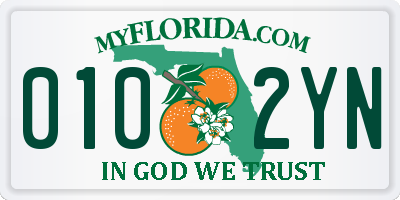 FL license plate 0102YN