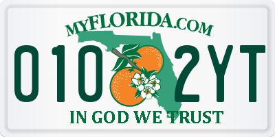 FL license plate 0102YT