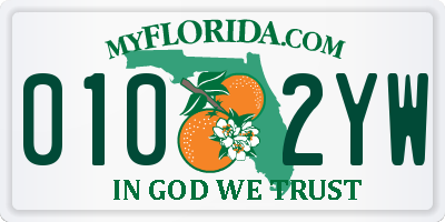 FL license plate 0102YW