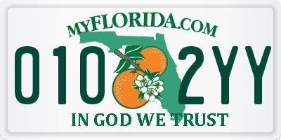FL license plate 0102YY