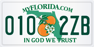FL license plate 0102ZB