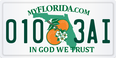 FL license plate 0103AI